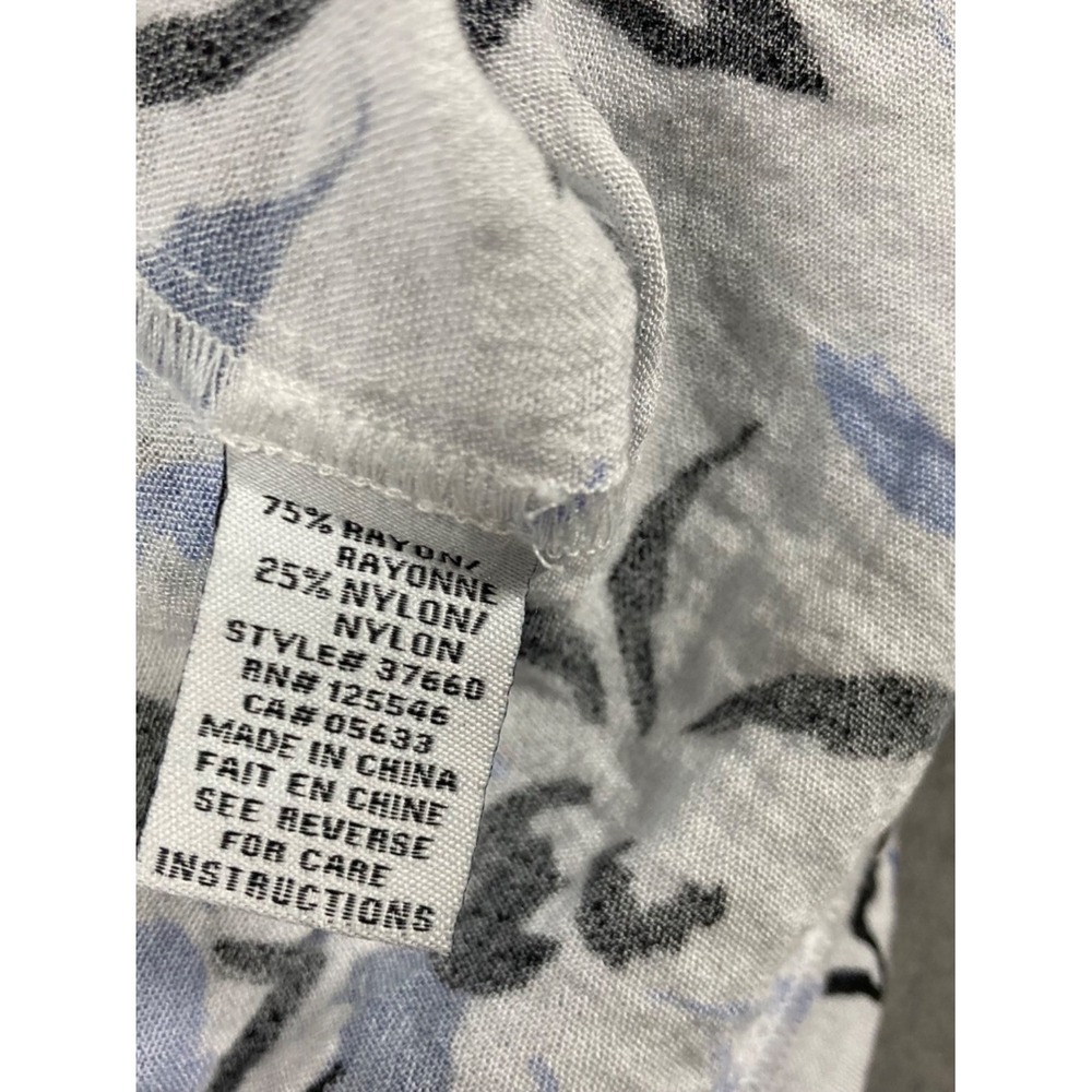 Habitat Clothes To Live In Floral Wide Leg Crop Pants Blue White Black Size L - Picture 3 of 8